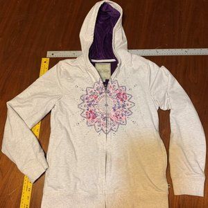 Hoodie Sweatshirt Lucky Brand Girls Large 14/16 Microfiber Lined
